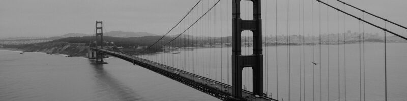 a black and white photo of the golden gate bridge in san francisco, california